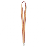 Individuell gefertigtes Lanyard aus Polyester und Kork mit Karabiner farbe granatrot siebte Ansicht
