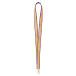 Individuell gefertigtes Lanyard aus Polyester und Kork mit Karabiner farbe purpurfarben siebte Ansicht