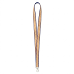 Individuell gefertigtes Lanyard aus Polyester und Kork mit Karabiner farbe ultramarinblau siebte Ansicht