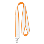Polyester-Lanyard mit Satinbeschichtung zum Sublimieren farbe orange siebte Ansicht