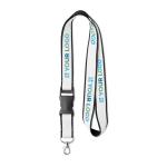 Abnehmbares, satiniertes Polyester-Lanyard zum Sublimieren farbe schwarz Ansicht mit Druckbereich