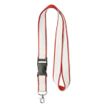 Abnehmbares, satiniertes Polyester-Lanyard zum Sublimieren farbe dunkelrot siebte Ansicht