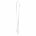 Rohrförmiges Polyester-Lanyard mit eingenähter Etikette farbe weiß siebte Ansicht