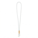 Individuell gefertigtes tubulares Polyester Lanyard mit Bambusdetail farbe weiß siebte Ansicht