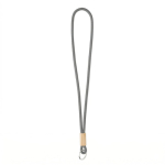 Individuell gefertigtes tubulares Polyester Lanyard mit Bambusdetail farbe dunkelgrau siebte Ansicht