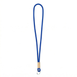 Individuell gefertigtes tubulares Polyester Lanyard mit Bambusdetail farbe stahlblau siebte Ansicht