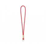 Individuell gefertigtes tubulares Polyester Lanyard mit Bambusdetail farbe granatrot siebte Ansicht