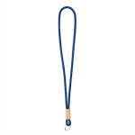 Individuell gefertigtes tubulares Polyester Lanyard mit Bambusdetail farbe ultramarinblau siebte Ansicht