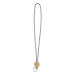 Rohrförmiges Polyester-Lanyard mit rundem Bambus-Detail farbe grau siebte Ansicht