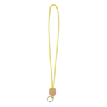 Rohrförmiges Polyester-Lanyard mit rundem Bambus-Detail farbe gelb siebte Ansicht