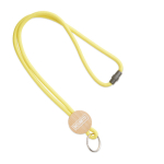 Rohrförmiges Polyester-Lanyard mit rundem Bambus-Detail farbe gelb