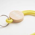 Rohrförmiges Polyester-Lanyard mit rundem Bambus-Detail farbe gelb fünfte Ansicht