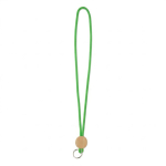 Rohrförmiges Polyester-Lanyard mit rundem Bambus-Detail farbe grün siebte Ansicht