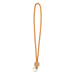 Rohrförmiges Polyester-Lanyard mit rundem Bambus-Detail farbe orange siebte Ansicht