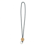 Rohrförmiges Polyester-Lanyard mit rundem Bambus-Detail farbe dunkelgrau siebte Ansicht