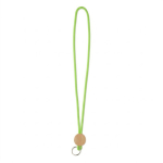 Rohrförmiges Polyester-Lanyard mit rundem Bambus-Detail farbe apfelgrün siebte Ansicht