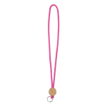 Rohrförmiges Polyester-Lanyard mit rundem Bambus-Detail farbe pink siebte Ansicht