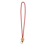Rohrförmiges Polyester-Lanyard mit rundem Bambus-Detail farbe granatrot siebte Ansicht