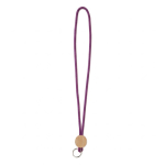 Rohrförmiges Polyester-Lanyard mit rundem Bambus-Detail farbe purpurfarben siebte Ansicht