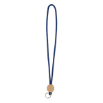 Rohrförmiges Polyester-Lanyard mit rundem Bambus-Detail farbe ultramarinblau siebte Ansicht