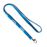 Individuell gefertigtes Polyester Lanyard mit wählbarem Karabiner farbe blau fünfte Ansicht