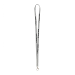 Individuell gefertigtes Polyester Lanyard mit wählbarem Karabiner farbe grau Ansicht mit Druckbereich