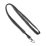 Polyester-Lanyard mit Klammer und Metallkarabine farbe schwarz siebte Ansicht