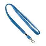 Polyester-Lanyard mit Klammer und Metallkarabine farbe blau siebte Ansicht