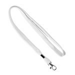 Polyester-Lanyard mit Klammer und Metallkarabine farbe weiß siebte Ansicht