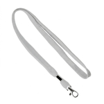 Polyester-Lanyard mit Klammer und Metallkarabine farbe grau siebte Ansicht