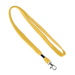 Polyester-Lanyard mit Klammer und Metallkarabine farbe gelb siebte Ansicht