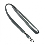 Polyester-Lanyard mit Klammer und Metallkarabine farbe dunkelgrau siebte Ansicht