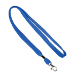 Polyester-Lanyard mit Klammer und Metallkarabine farbe köngisblau siebte Ansicht