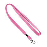 Polyester-Lanyard mit Klammer und Metallkarabine farbe pink siebte Ansicht