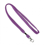 Polyester-Lanyard mit Klammer und Metallkarabine farbe purpurfarben siebte Ansicht