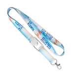 Polyester-Lanyard mit Flaschenöffner in der Mitte farbe weiß