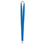 Polyester-Lanyard mit reflektierenden Fäden am Rand farbe blau siebte Ansicht