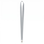 Polyester-Lanyard mit reflektierenden Fäden am Rand farbe grau siebte Ansicht