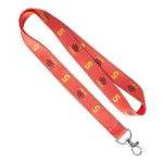 Polyester-Lanyard mit reflektierenden Fäden am Rand farbe dunkelrot