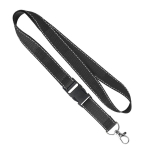 Abnehmbares Polyester-Lanyard mit reflektierenden Fäden farbe schwarz siebte Ansicht