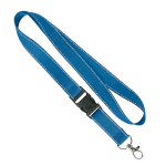 Abnehmbares Polyester-Lanyard mit reflektierenden Fäden farbe blau siebte Ansicht