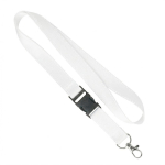 Abnehmbares Polyester-Lanyard mit reflektierenden Fäden farbe weiß siebte Ansicht