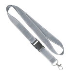 Abnehmbares Polyester-Lanyard mit reflektierenden Fäden farbe grau siebte Ansicht