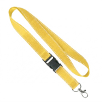 Abnehmbares Polyester-Lanyard mit reflektierenden Fäden farbe gelb siebte Ansicht