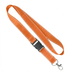 Abnehmbares Polyester-Lanyard mit reflektierenden Fäden farbe orange siebte Ansicht