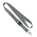 Abnehmbares Polyester-Lanyard mit reflektierenden Fäden farbe dunkelgrau siebte Ansicht