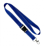 Abnehmbares Polyester-Lanyard mit reflektierenden Fäden farbe stahlblau siebte Ansicht