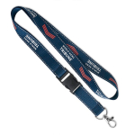 Abnehmbares Polyester-Lanyard mit reflektierenden Fäden farbe ultramarinblau