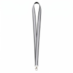 Polyester-Lanyard mit grauer reflektierender Beschichtung farbe schwarz siebte Ansicht