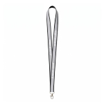 Polyester-Lanyard mit grauer reflektierender Beschichtung farbe schwarz Ansicht mit Druckbereich